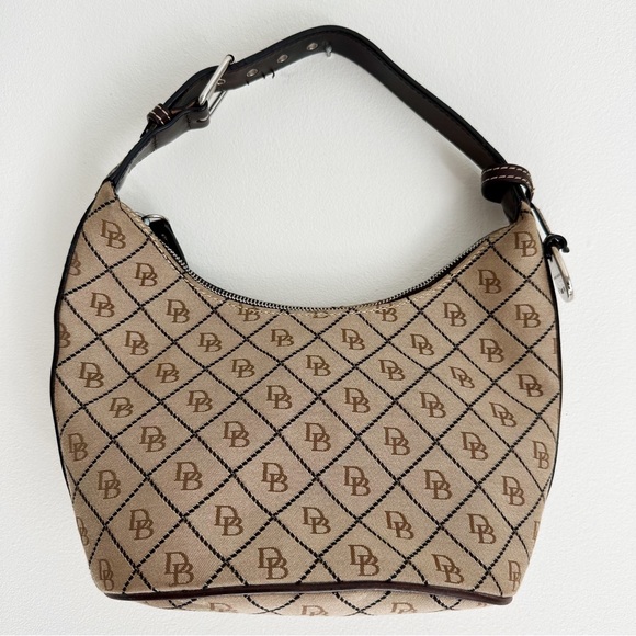 Dooney and Bourke Y2K Vintage Signature Logo Bucket Crescent Hobo Y2K Handbag - Picture 2 of 16